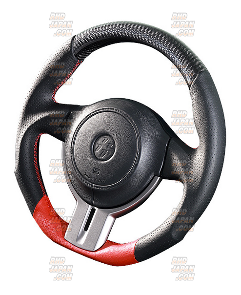 DAMD Sports Steering Wheel Black Carbon Formula Red Stitch SS358-Z